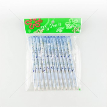 L&P ปากกาลูกลื่น กด 0.5 LP100 <1/12> สีน้ำเงิน
